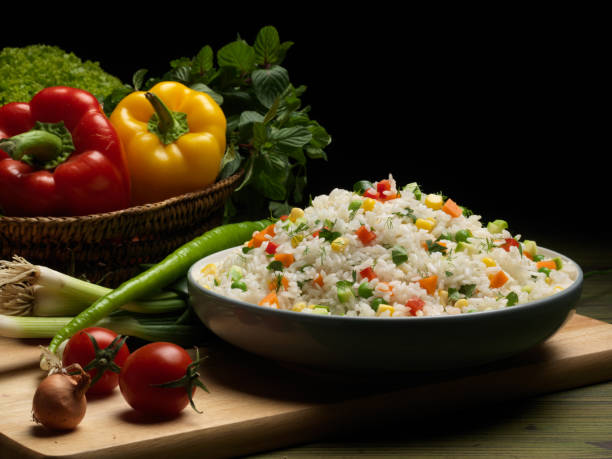 White Rice and Leafy Greens